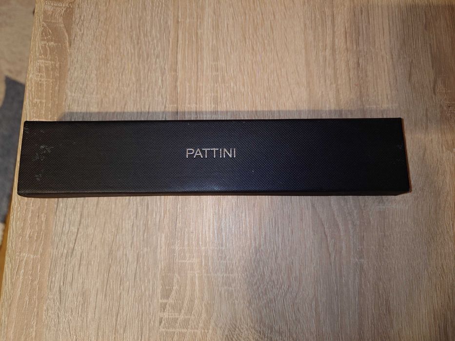 Pasek na zegarek 22 mm Pattini skóra handmade ręcznie robiony czarny