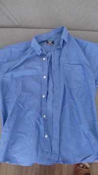 Koszula męska niebieska z krótkim rękawem Giorgio Armani