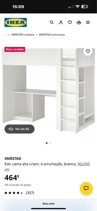 Estudio ikea para menina com colchao