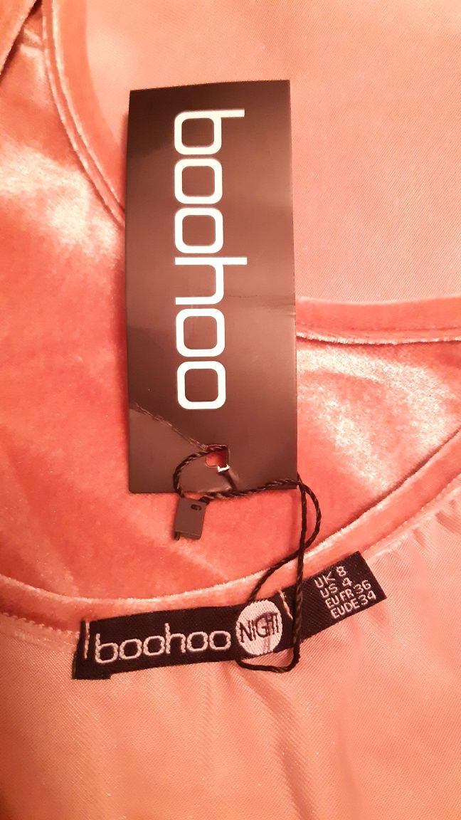 Boohoo. Платье-майка мини. Велюр.