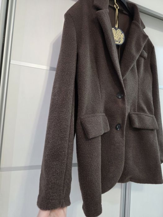 Nowa czekoladowa marynarka oversize miś luźna