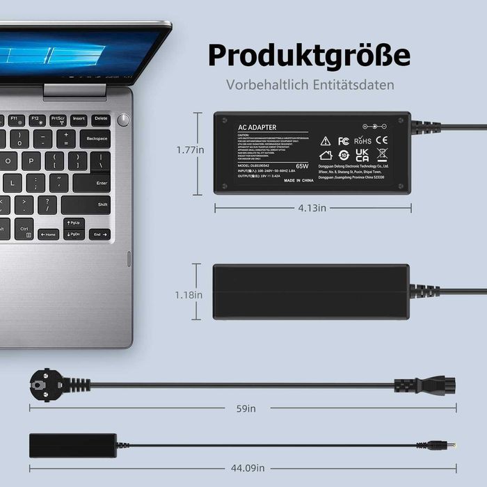 Zasilacz do laptopa Acer 65W 19V 3.42A 5.5*1.7 + kabel zasilający 721