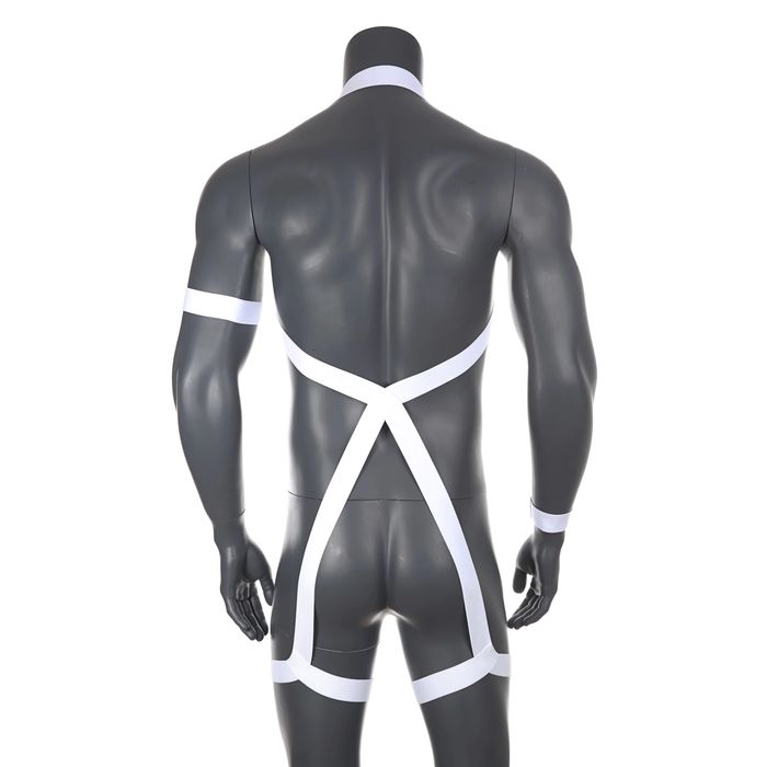 Męska elastyczna uprząż harness na klatkę i uda + opaski na ręce