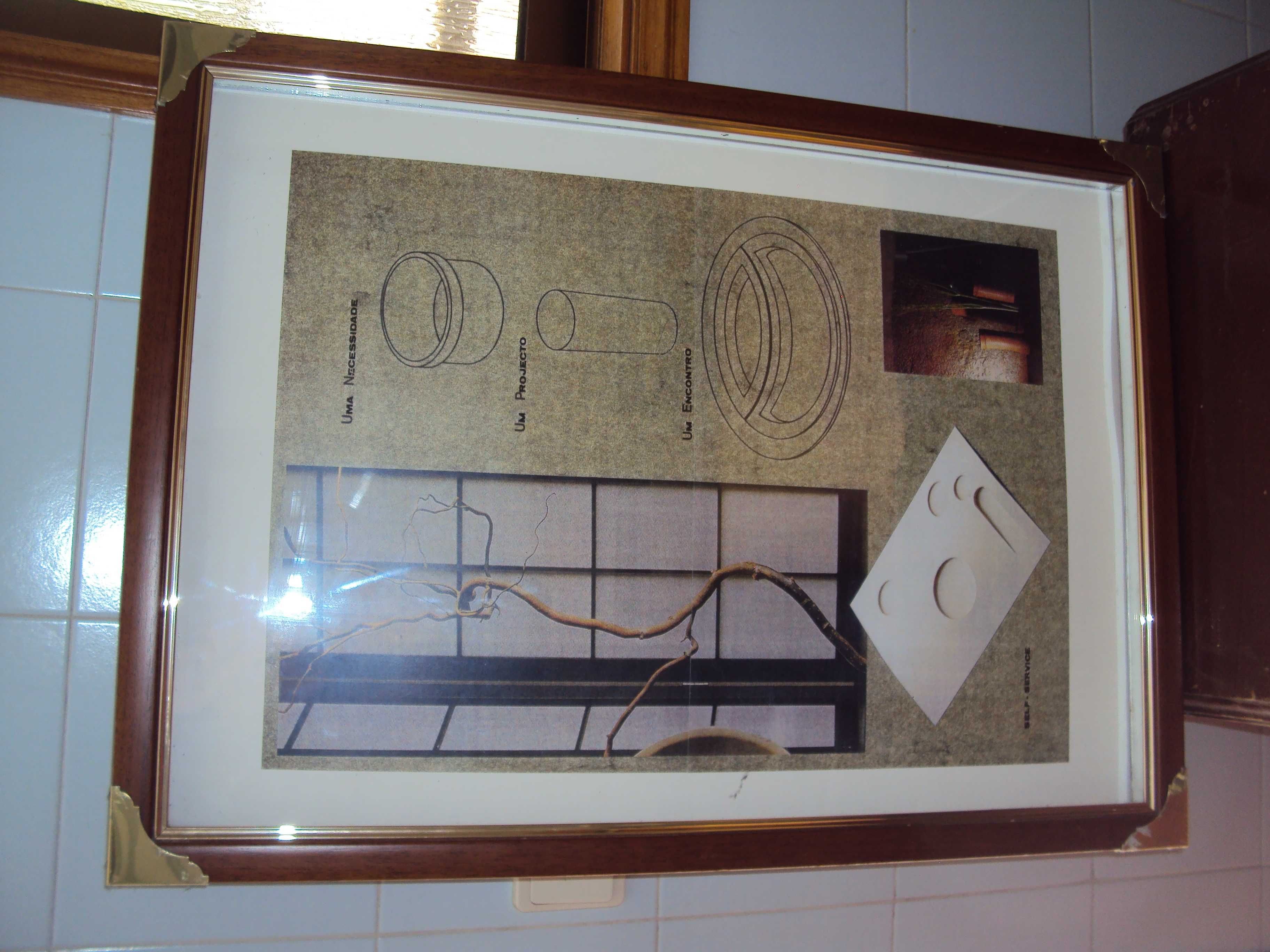 1 Fruteira em madeira -  1 Quadro decorativo