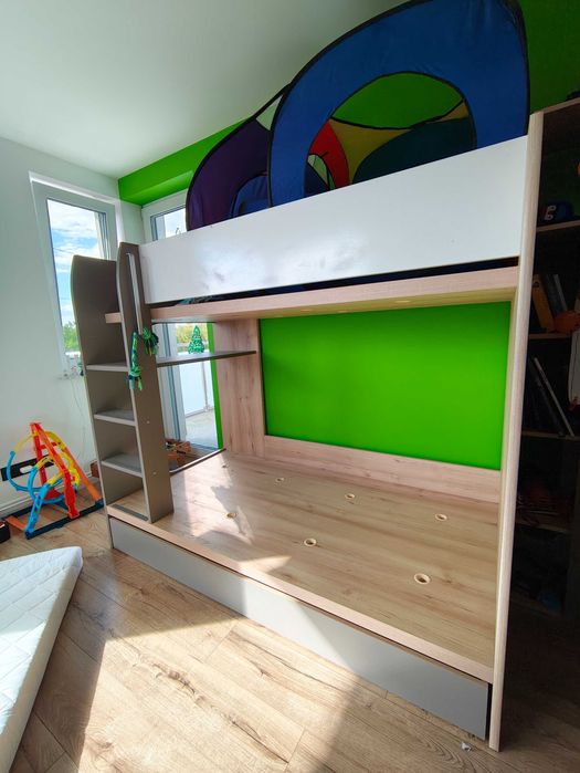 Łóżko piętrowe Namek  BRW + szuflada Bardzo dobry stan