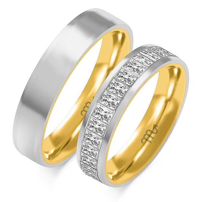 Nataliebizu Złote Obrączki Ślubne z Diamentami