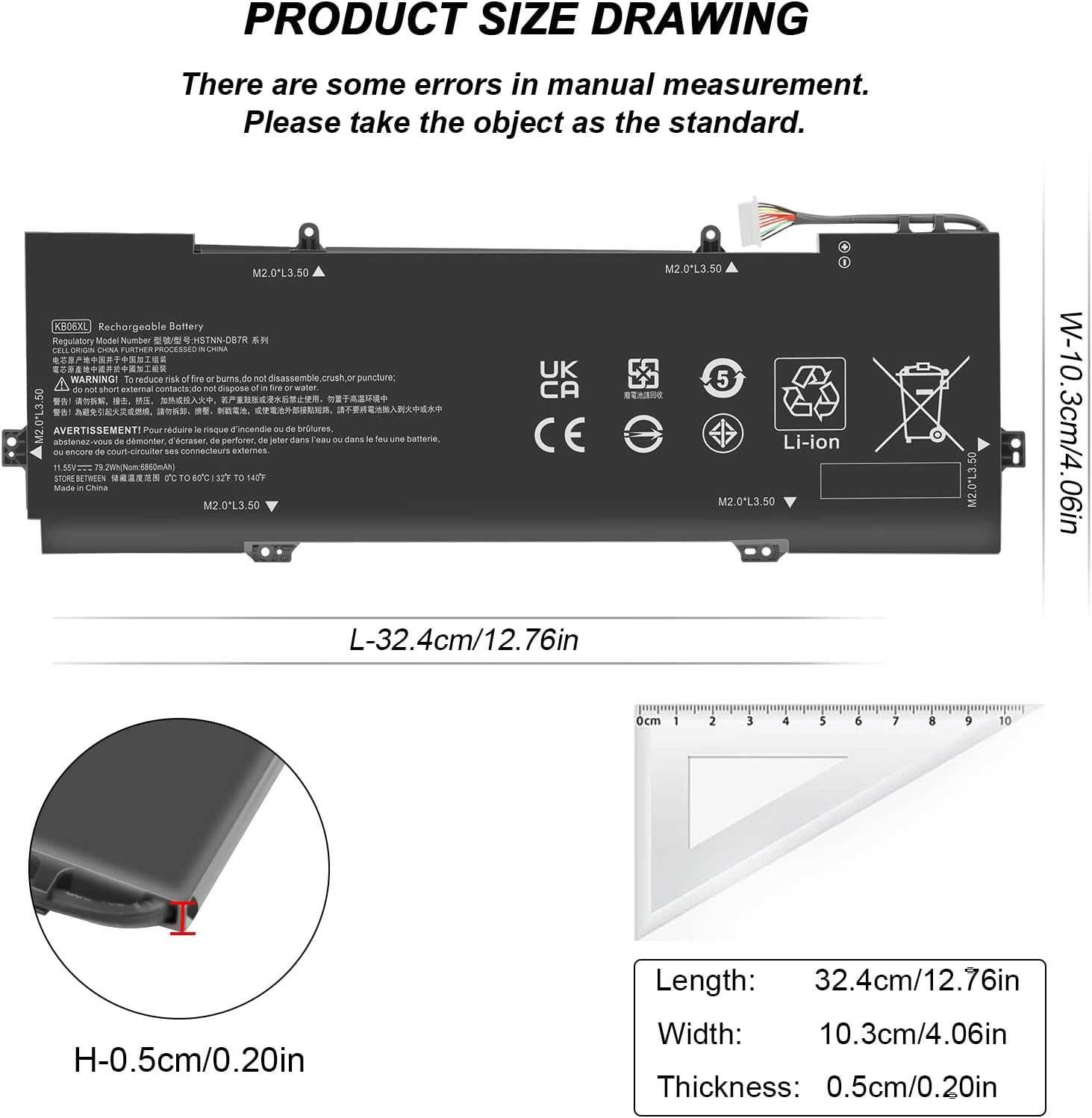 Bateria ARyee KB06XL kompatybilna z Spectre X360