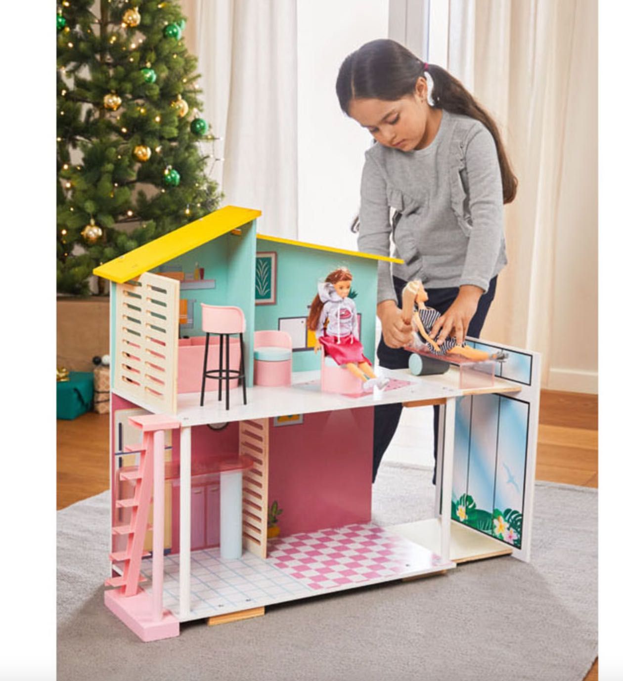 PLAYTIVE Drewniany domek dla lalek Fashion Doll NOWY