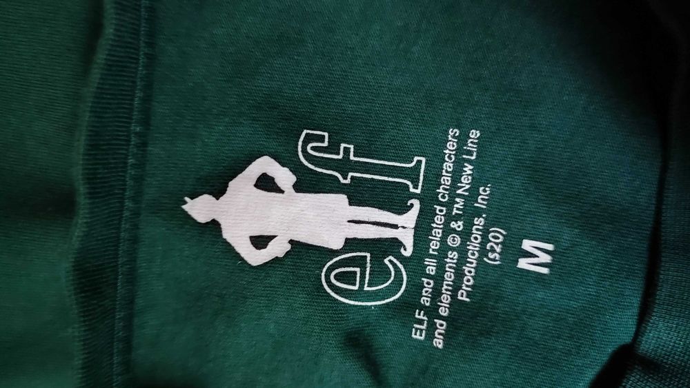 T-shirt klasyczny zielony świąteczny koszulka z nadrukiem rozmiar M