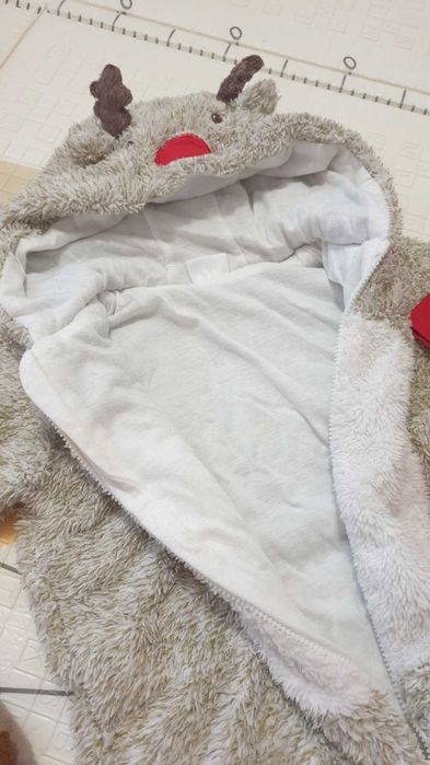 Sukienka świąteczna, Kombinezon a Kapcie Renifer, Komplet, r.74-80