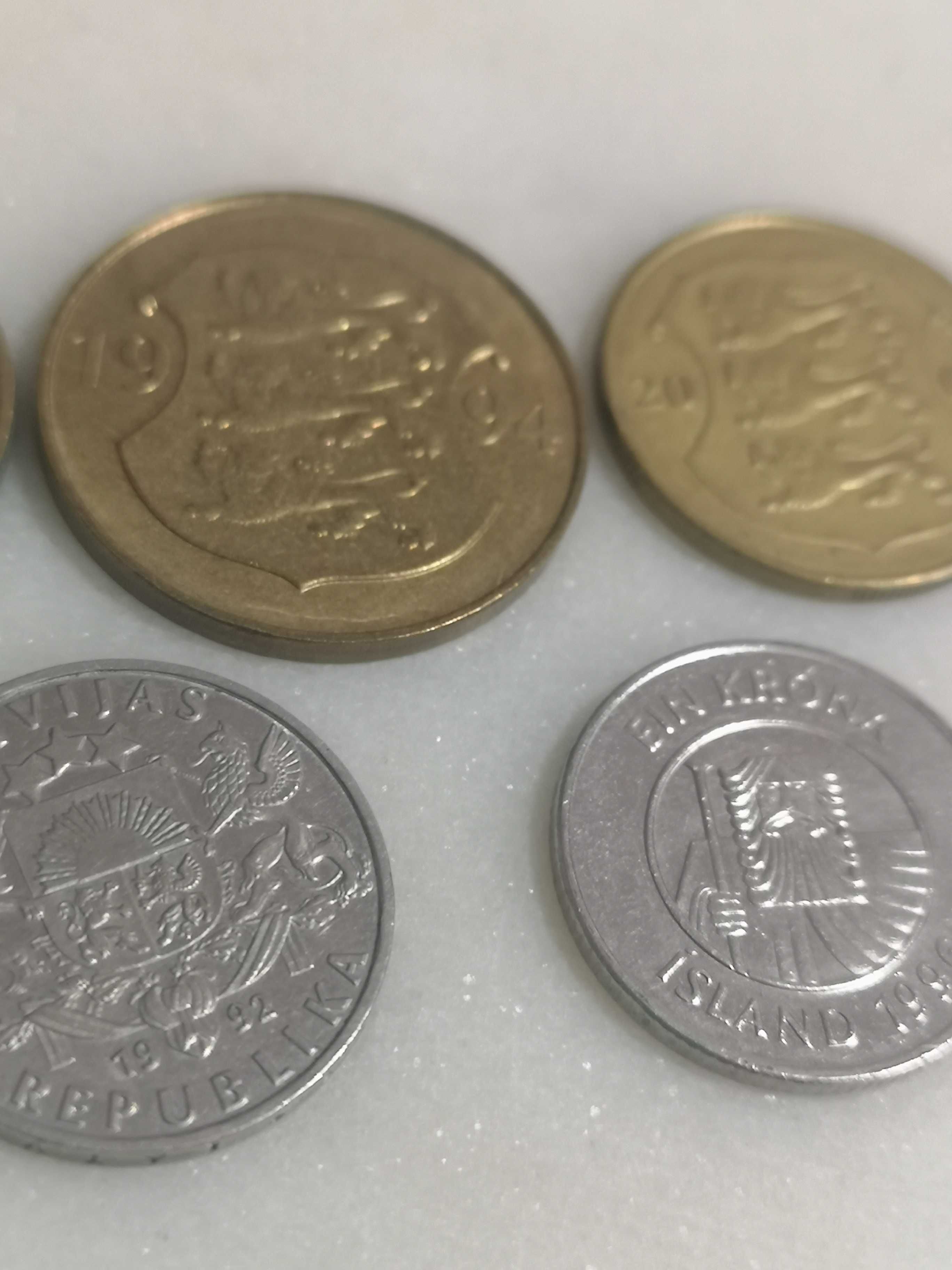 zestaw monet pięć sztuk
