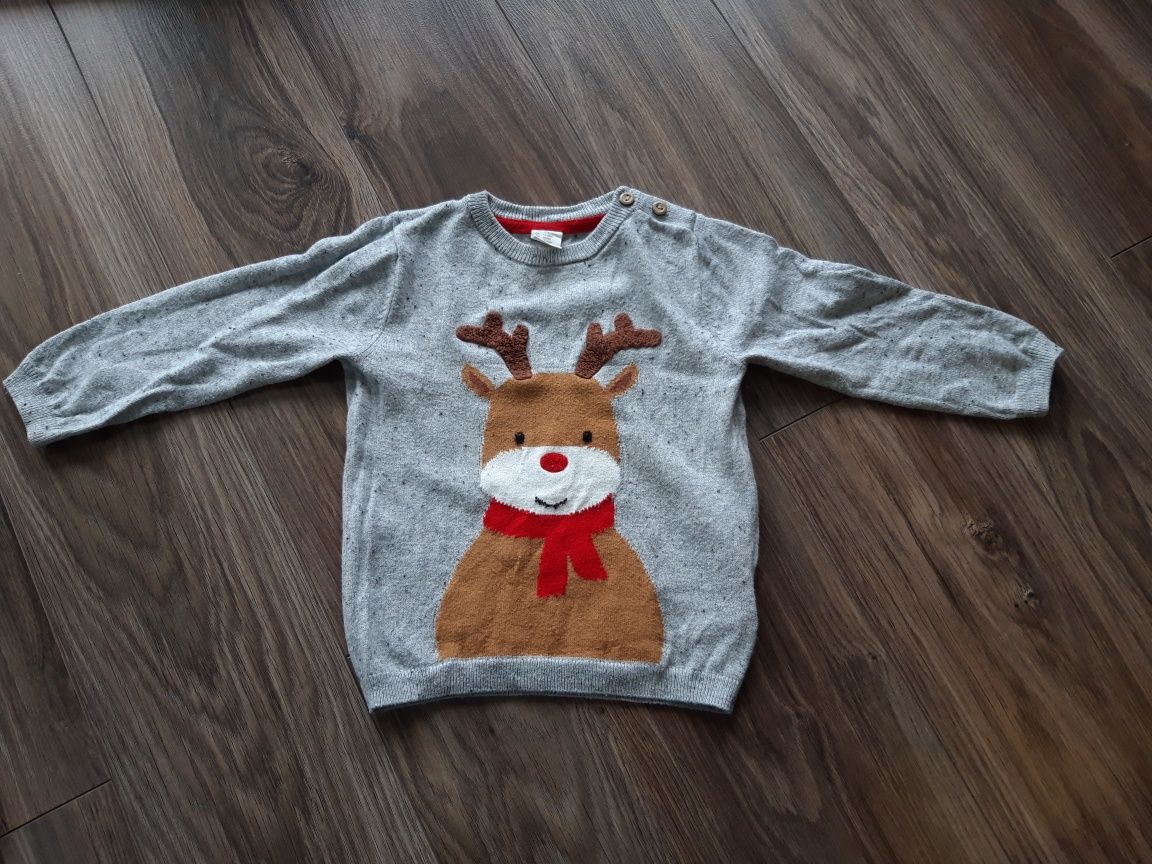 Sweterek świąteczny H&M, 86