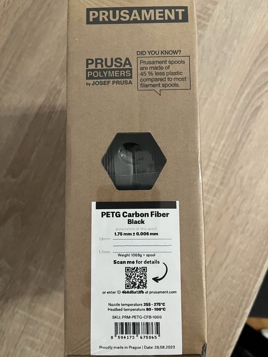 Філамент Prusament PETG Carbon Fiber Black 1kg