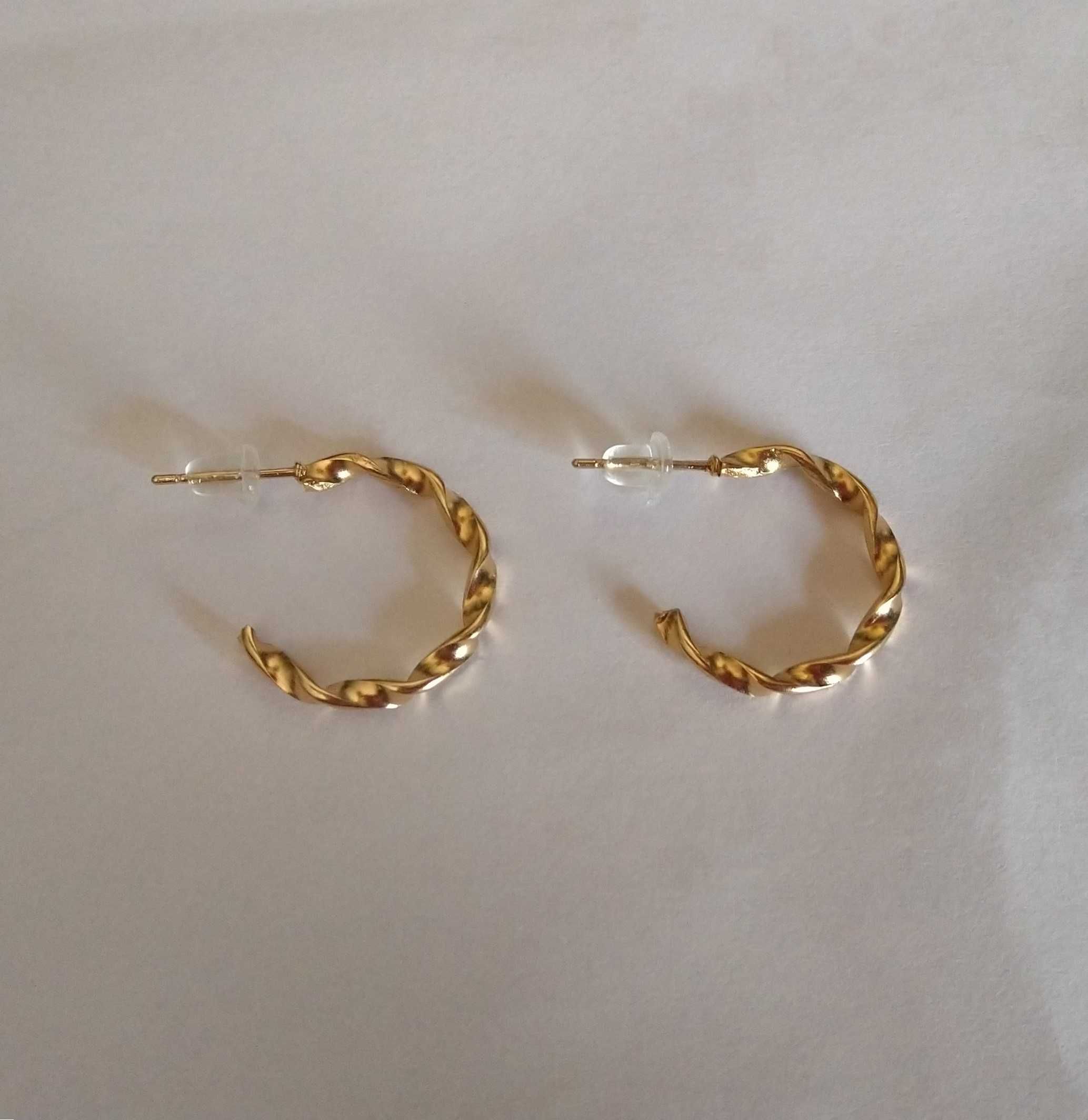 Nowe plecione kolczyki koła w złotym kolorze earrings fashion glamour