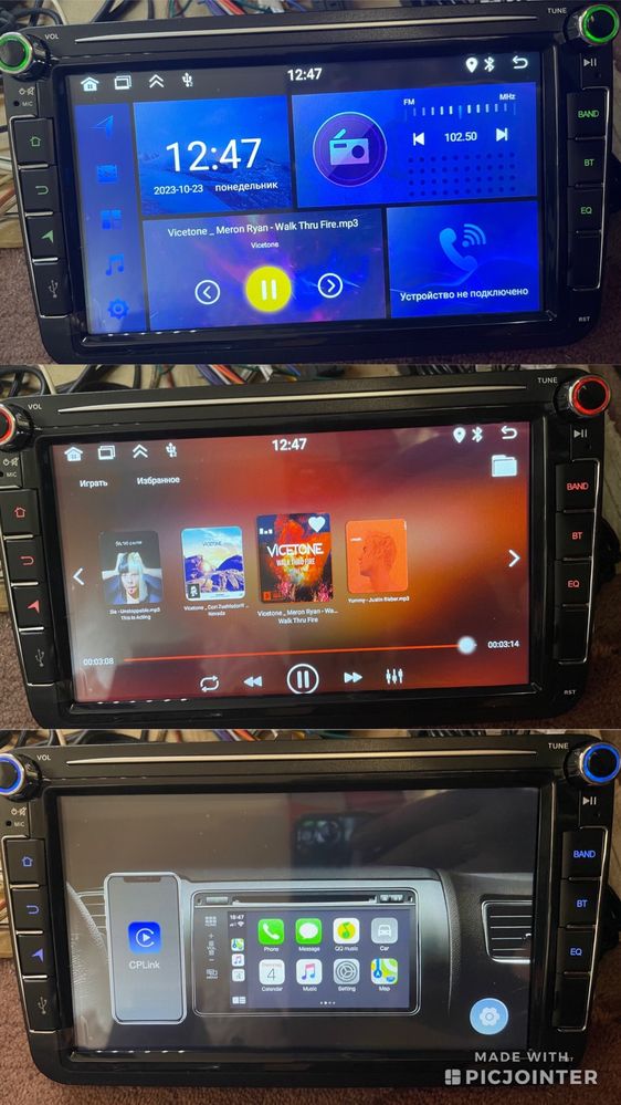 VW Skoda Android 13 2Gb/32Gb 7 8 9 дюймів Carplay Volkswagen Магнітола
