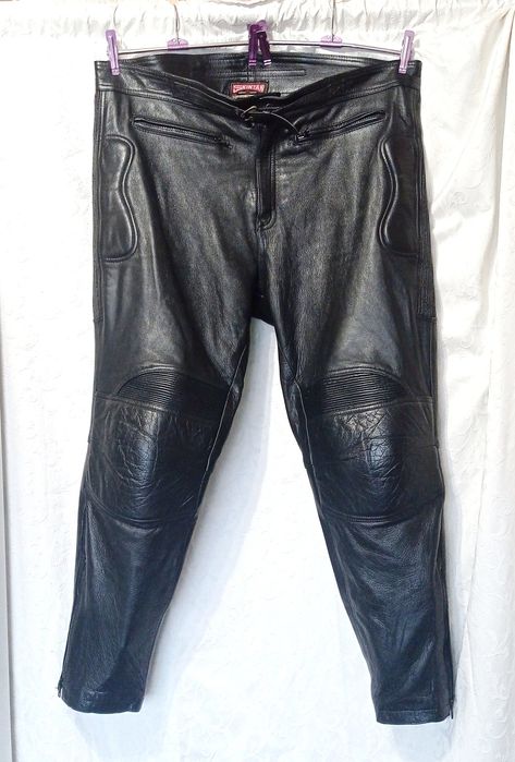 Мотоштаны мужские кожаные р. XXL.
