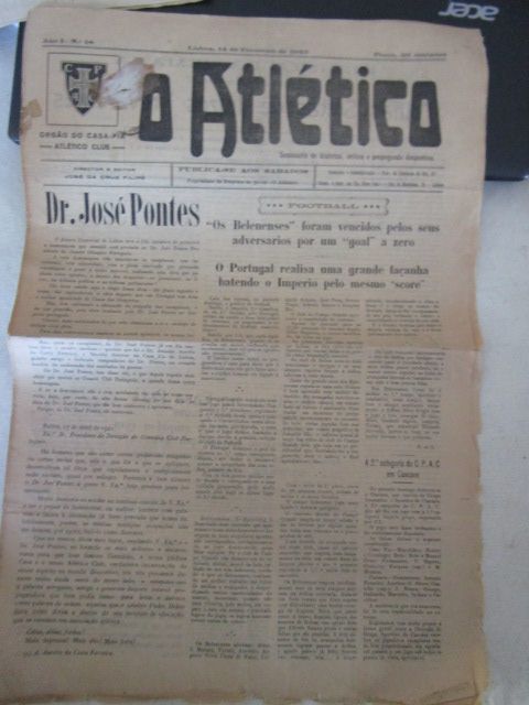 jornais futebol muito raros O atletico Casa Pia ano 1925 CASAPIANOS