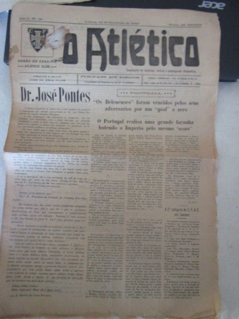 4  jornais futebol muito raros O atletico Casa Pia ano 1925 CASAPIANOS