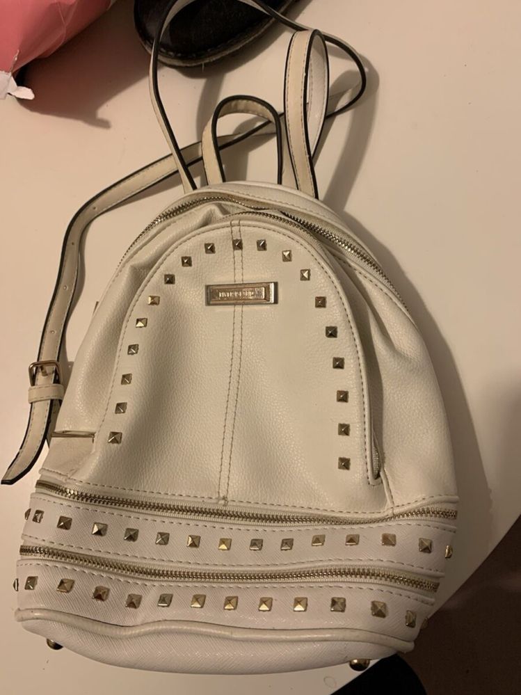 RIVER ISLAND • Przepiękny biały Stylowy plecak