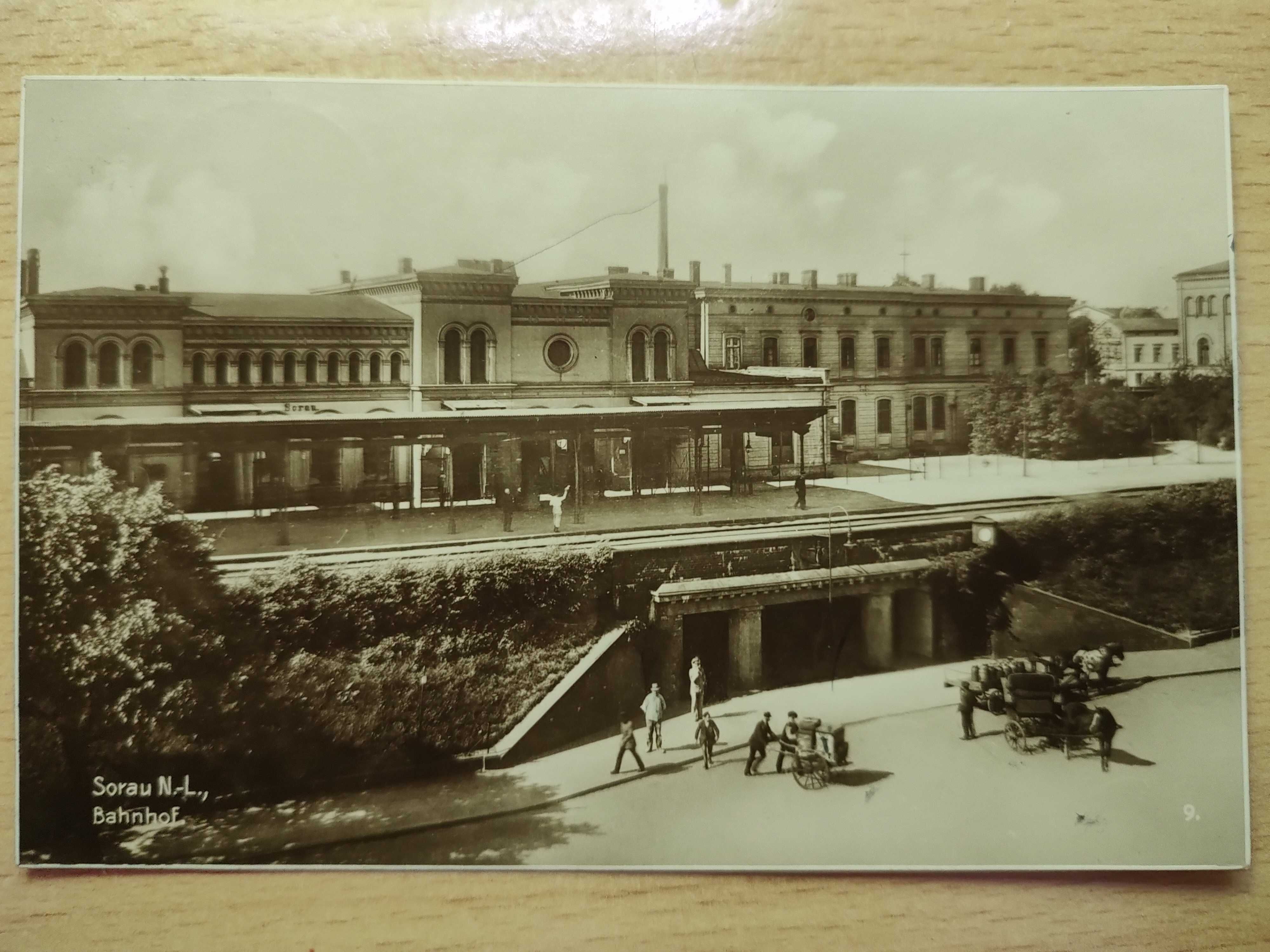 Stara Pocztówka Żary dworzec rok 1931