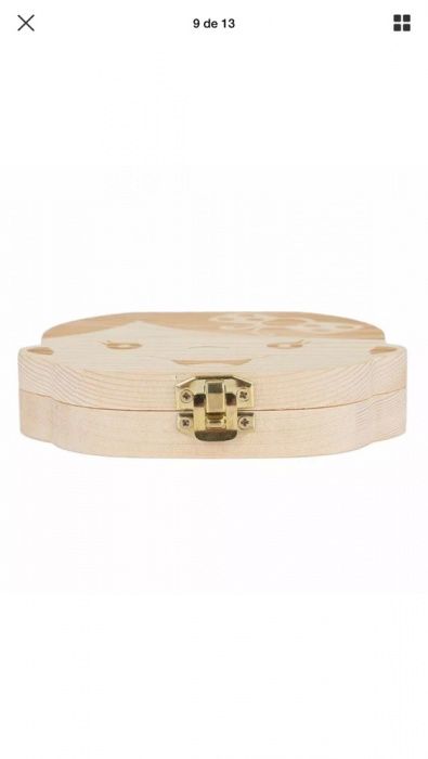 Caixa de madeira para dentes de leite