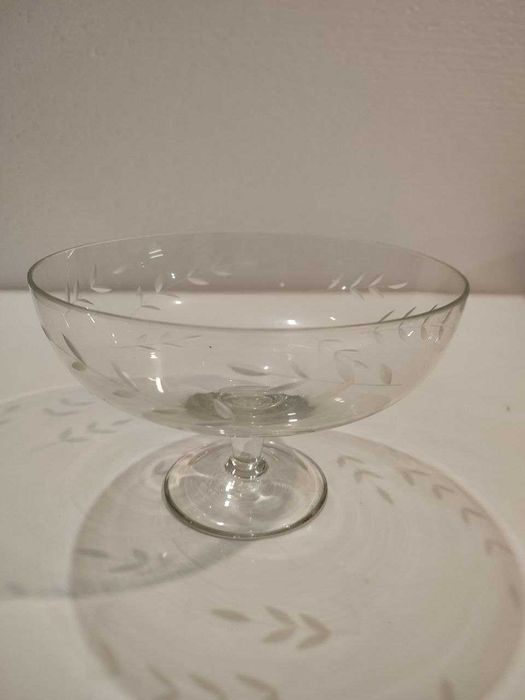 Цукерниця – фруктівниця із СРСР на низький ніжці, прозора