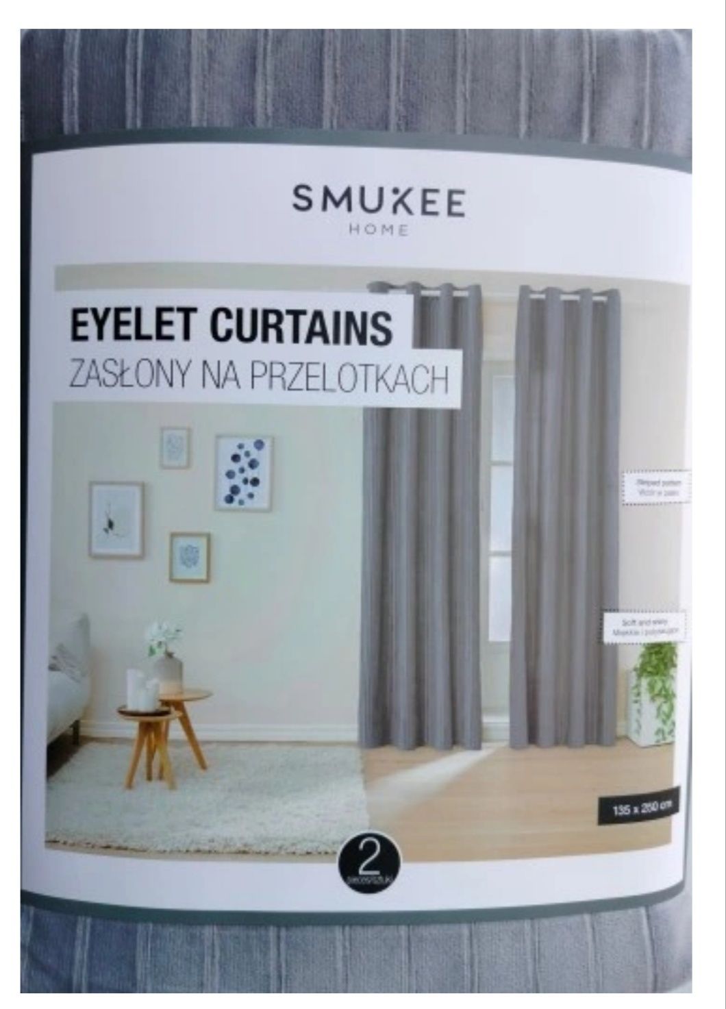 4 szare zasłony aksamitne welwetowe welurowe Smukee i 3 poszewki 45/45