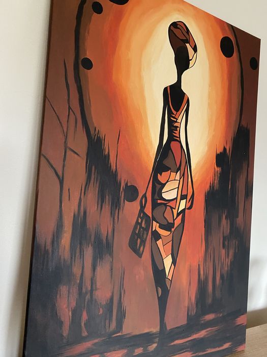 Obraz recznie malowany dama kobieta 60x90