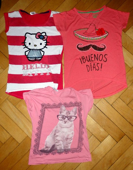 Koszulki na lato Bluzki krótki rękaw rozm. 152 cm