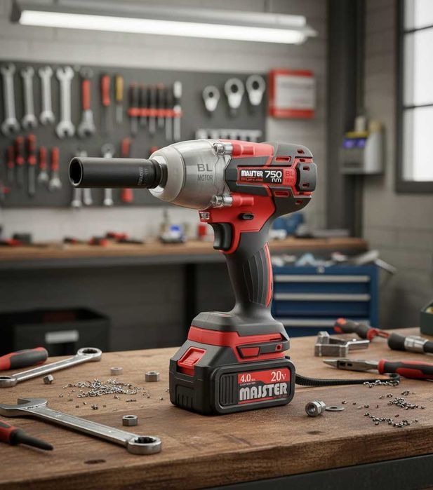 NOWY Klucz Udarowy Do Kół Majster Polska Akumulatorowy 750 Nm FAKTURA