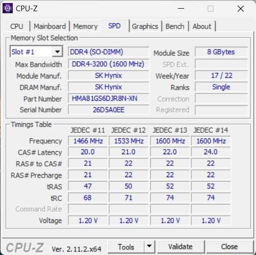 Оперативна пам'ять SK hynix DDR4 3200 MT/s для ноутбука