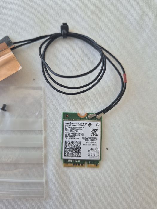 Módulo original Wi-Fi + Bluetooth Intel AX201 do laptop MSI Leopard