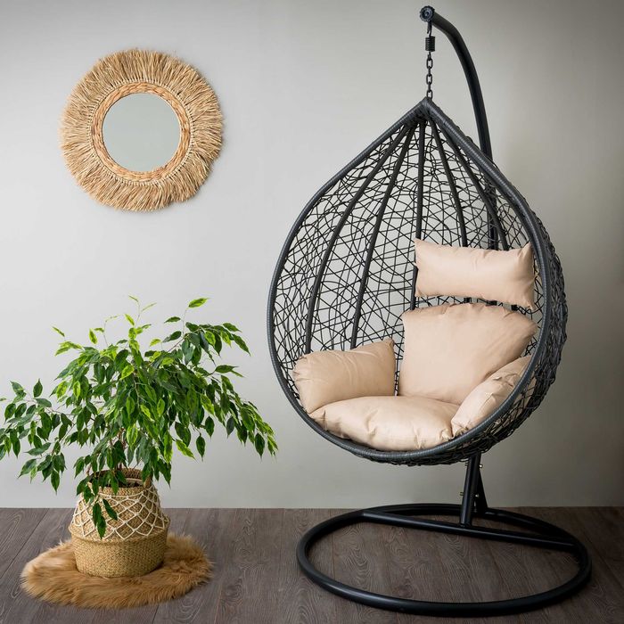 Fotel wiszący kokon Cyrille antracytowy PATIO