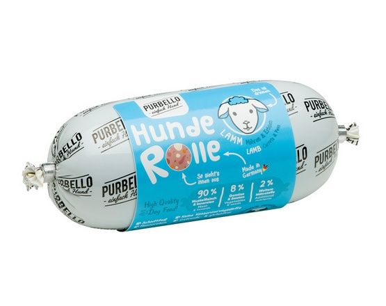 Monoproteinowa kiełbasa dla psa - karma Purbello 90% JAGNIĘCINA 200g