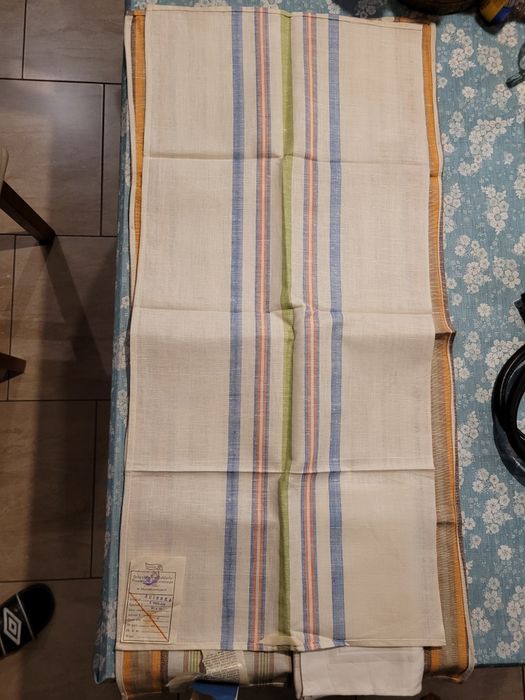 Komplet 3 tekstyliów vintage serwetka ścierka ręcznik PRL