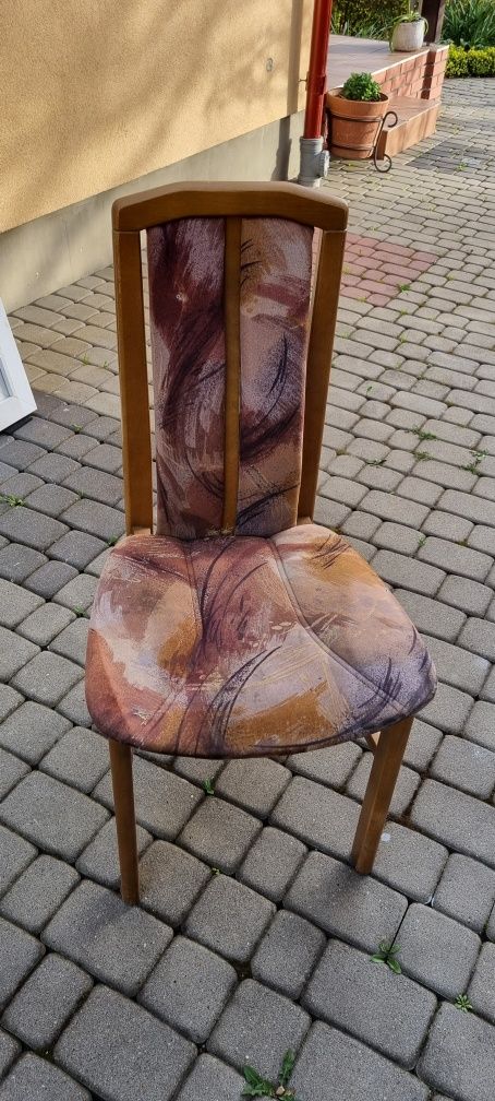 Stół drewniany 100cm + 4 krzesła