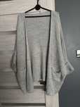 Kardigan szary UNI dzianinowy oversize luźny