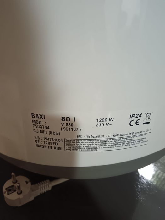 Termoacumulador BAXI - 80 Litros