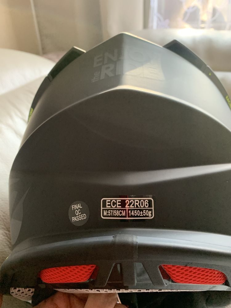 Kask Cross O'Neal 2SRS SPYDE V.23 Czarno-Szaro-Fluo Żółty