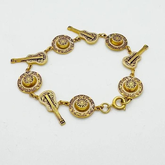 Вінтажний іспанський дамаський браслет 1970-х років