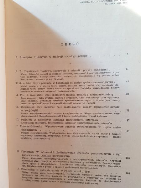 Kwartalnik Studia socjologiczne nr 2 /109/ 1988 Ossolineum