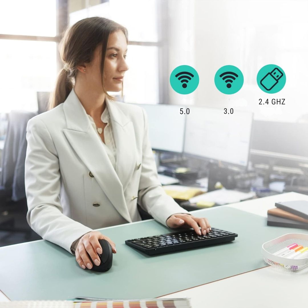 Cicha Ergonomiczna bezprzewodowa mysz Bluetooth Perixx PERIMICE-819B
