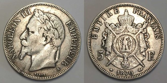 Francja 5 franków 1870 srebro