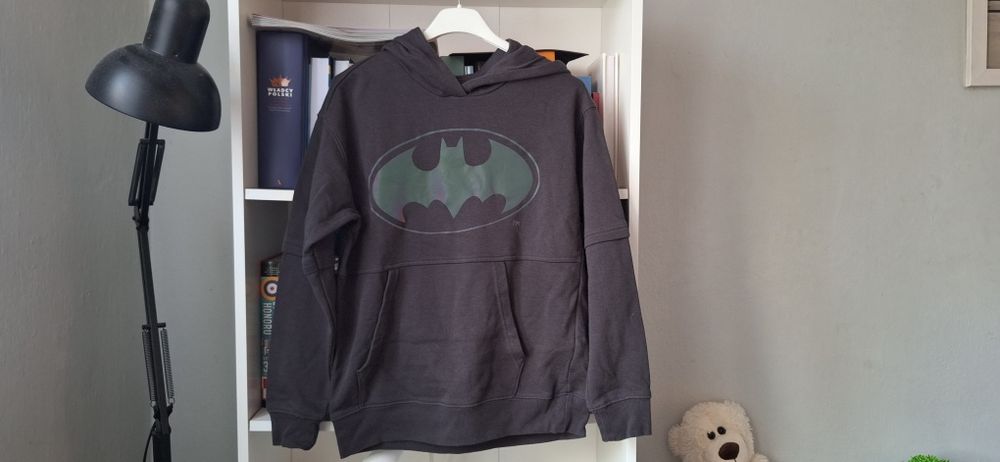 Szara bluza holo z kapturem dla chłopca batman rozmiar 152 Cool Club