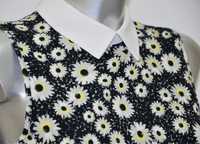 Комбінезон Primark ромпер чорний в квіти з білим комірцем літній шорти