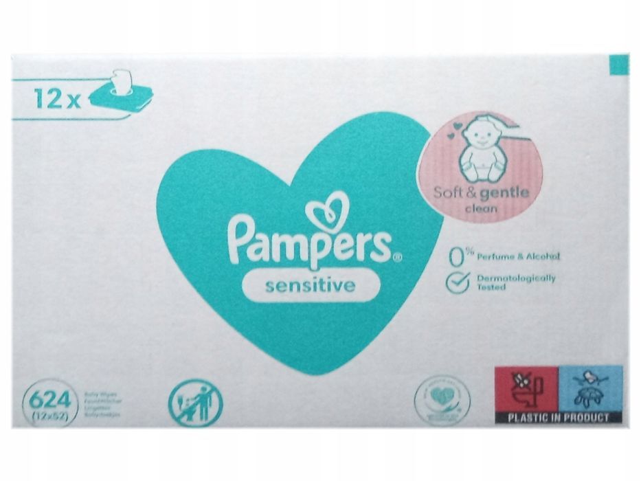 Chusteczki nawilżane Pampers Sensitive 12x52szt