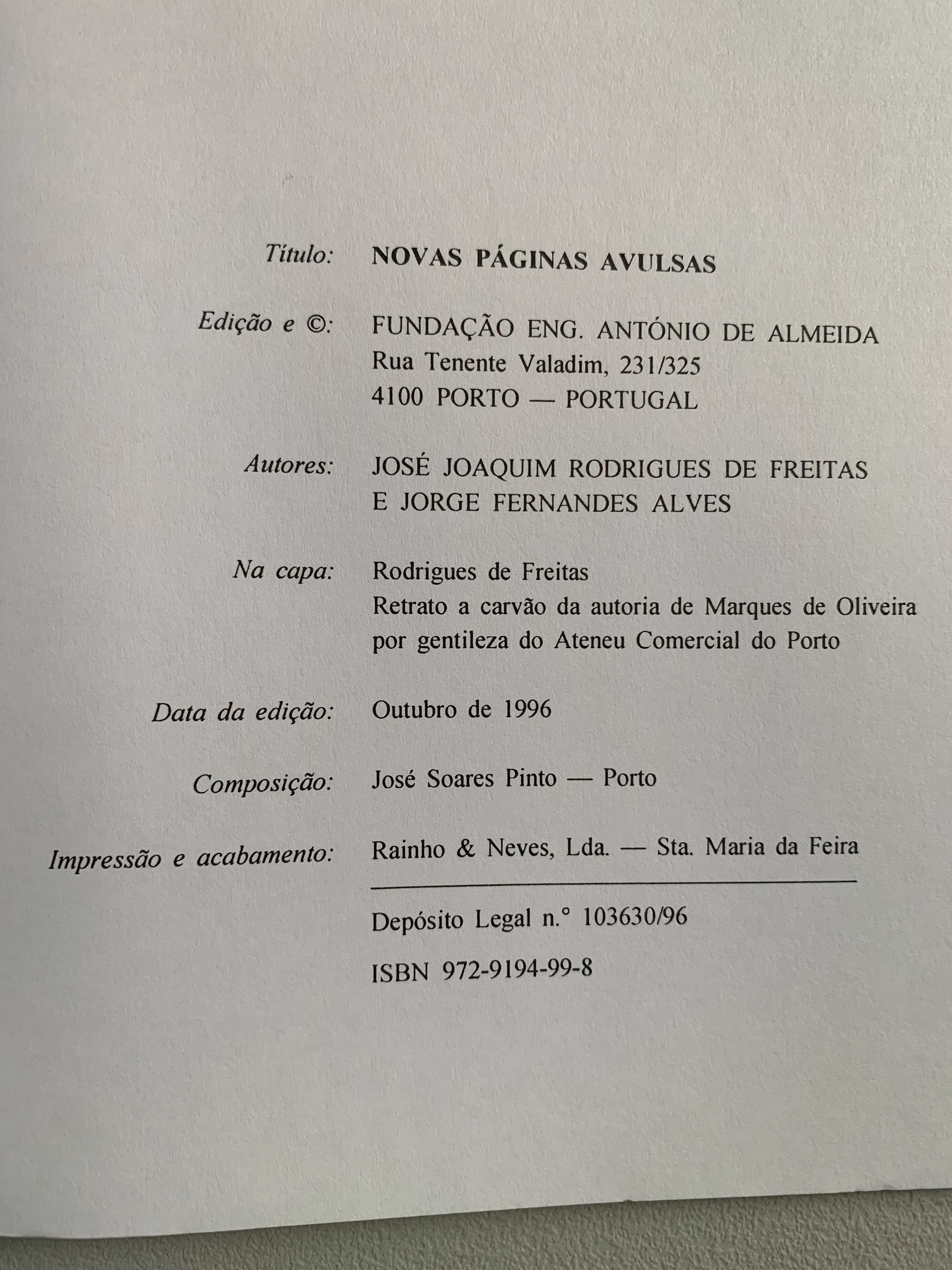 Novas Páginas Avulsas, de José Joaquim Rodrigues de Freitas