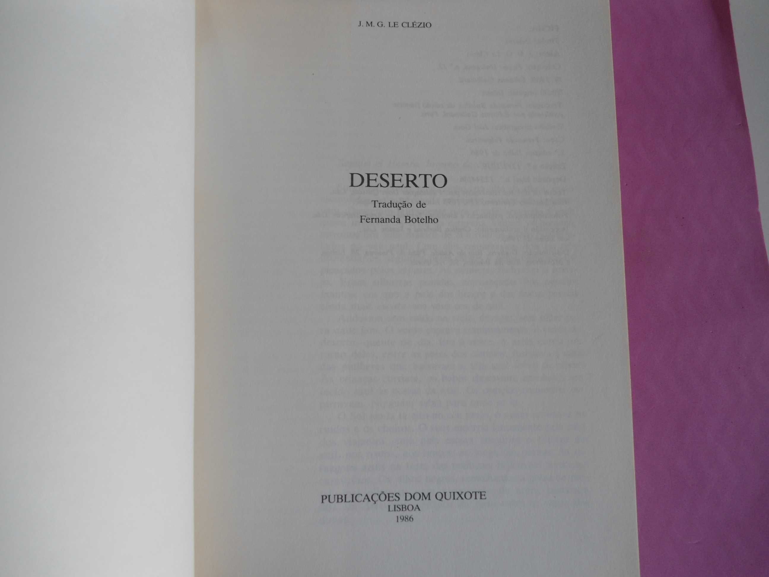 DESERTO por J M G LeClésio