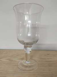 Kielich szklany świecznik wazon 3 sztuki