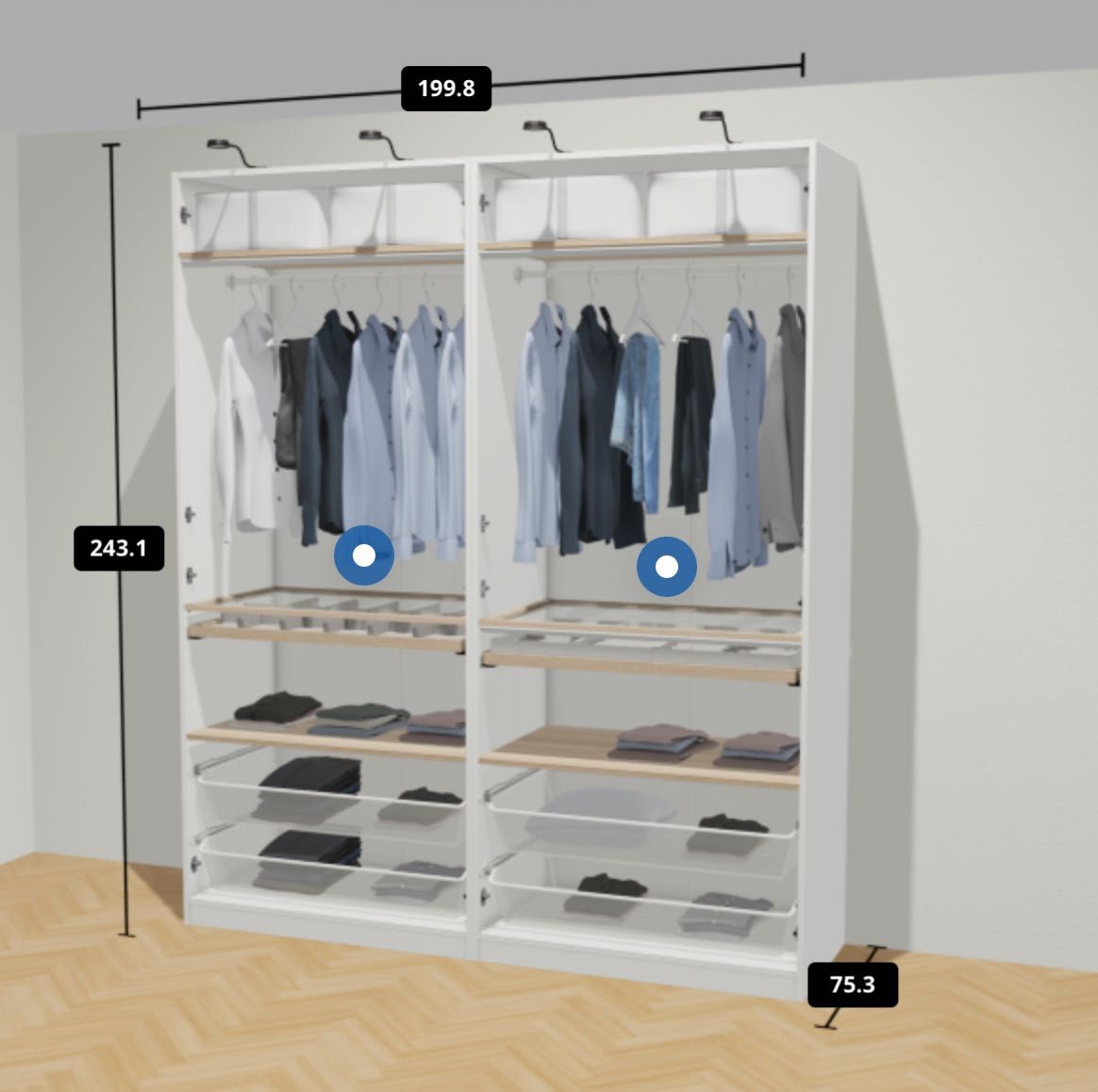 Roupeiro IKEA PAX – 4 portas – como novo
